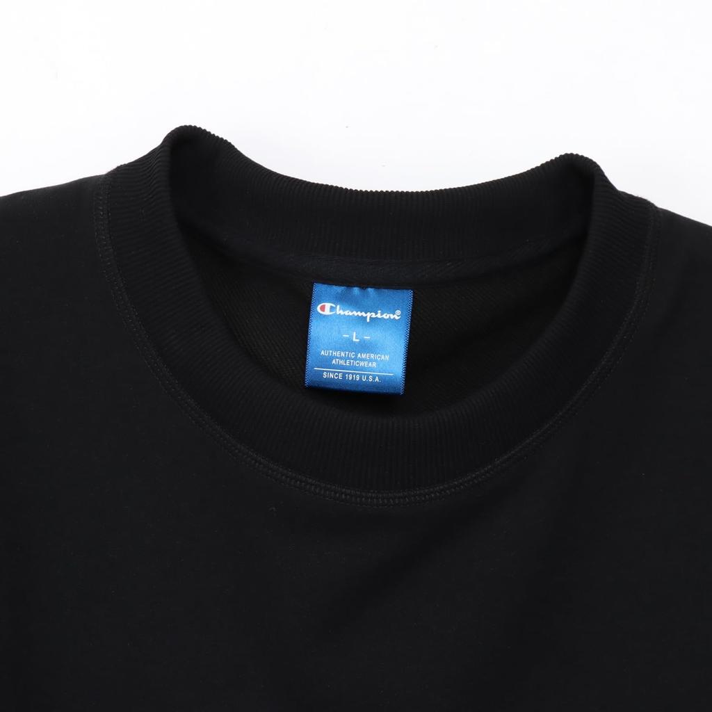 [Champion] Short-sleeved, Quick-drying, Stretch Top with Script Logo Print, TECH WEAVE(R) TERRY Short-sleeve Crewneck Sweatshirt, C3-DS002-090-M