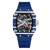 In Stock RM 6702 Slim Barrel Montre Homme Colorful Band Hollow 37.5mm Skeleton Dial Waterproof Sport Casual Quartz Wristwatch