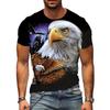 Męska koszulka Drapieżny Orzeł Zwierzę Druk 3D Męska Codzienna Krótki Rękaw Moda Streetwear Lekka Oddychająca Odzież Męska
