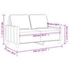 2 Seater Sofa Cream 140 cm Faux Leather