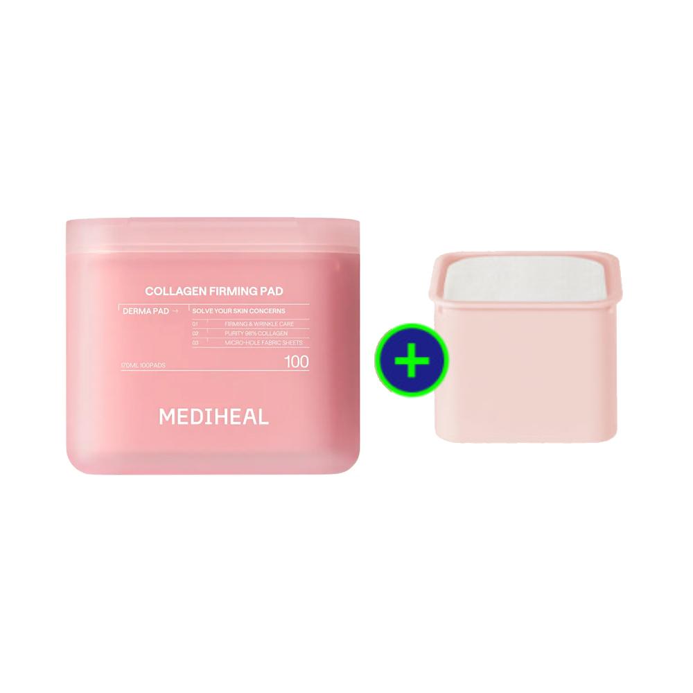 MEDIHEAL Derma Special Care Toner Pad Set 200 Sheets with Portable Case Collagen