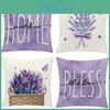 Lavender Home" "bless This Pillowcase 45x45cm Purple Sofa Cushion Cover For Living Room Decor