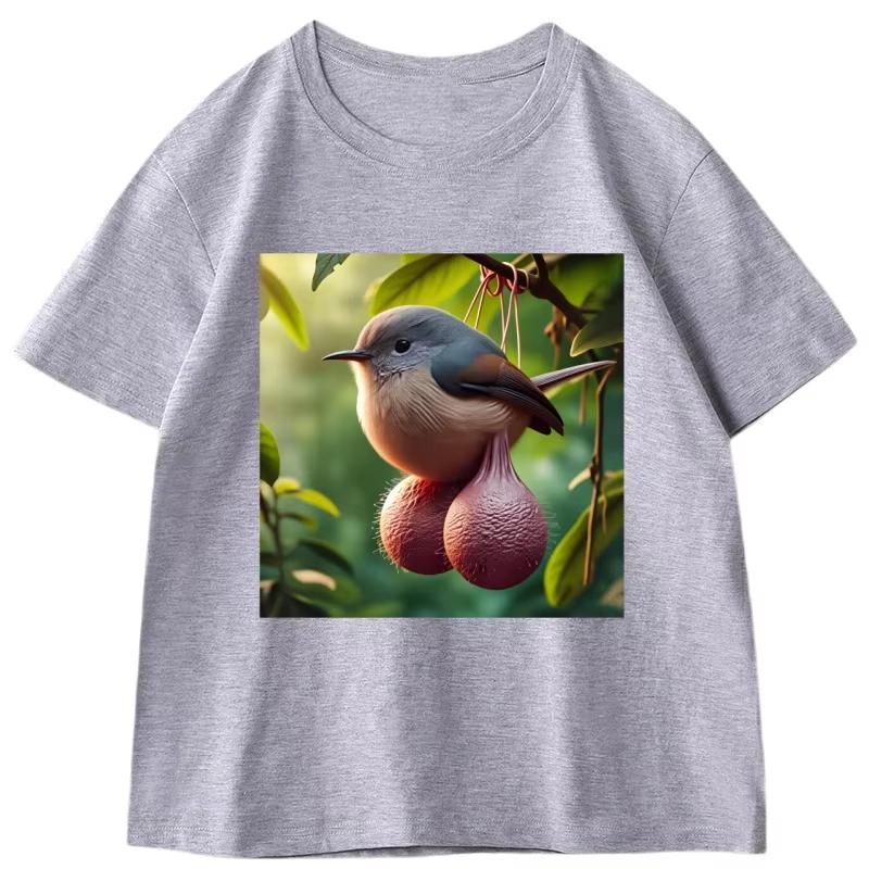 Ball Bird Gag Hoodie Men Women Fun Roundneck Loose Shortsleeve Tshirt Streetwear Casual Highquality Tshirt Y2k Ins Clothes