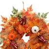 Fall Wreath Harvest with Pumpkins 16 inch Decorations Autumn Maple Leaves for
