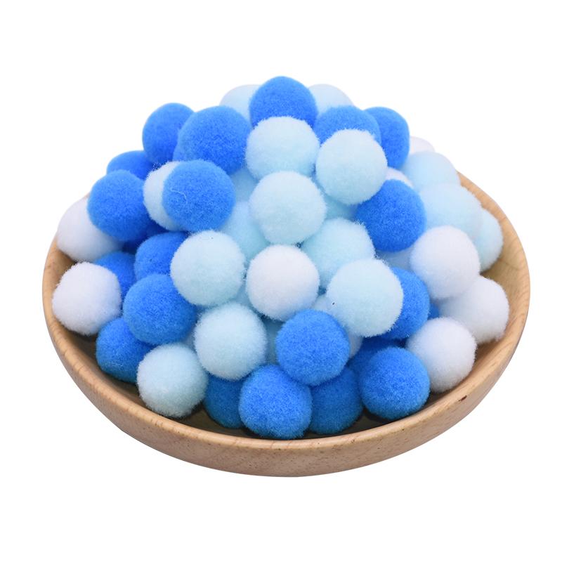 100Pcs 15-25mm Colorful Pompoms DIY Dolls Garment Handmade Material Soft Fluffy Pom Poms Ball For DIY Kids Toys Accessories