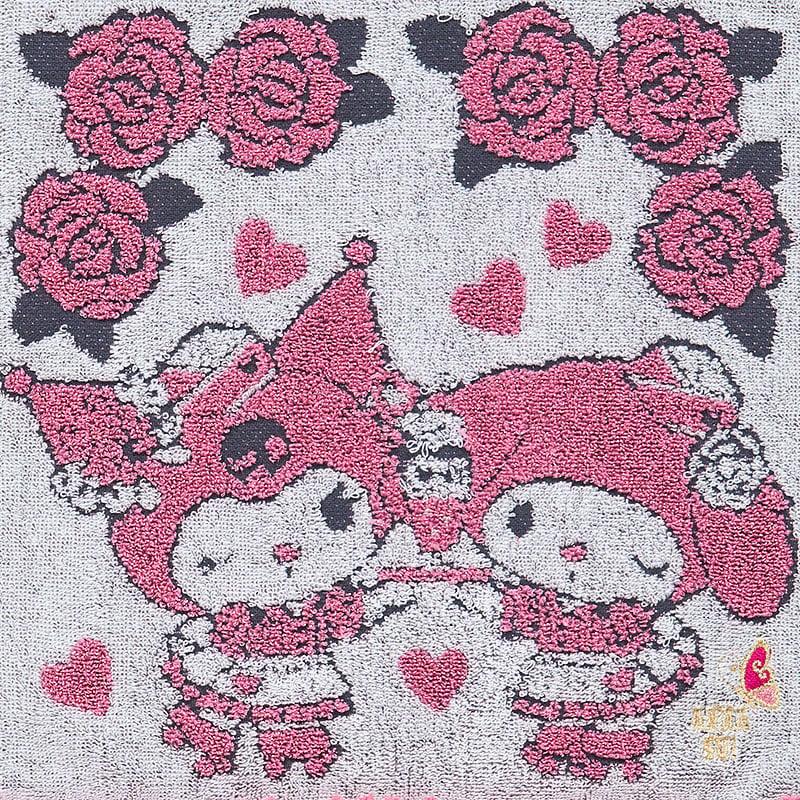 Sanrio ANNA SUI Ručník Kapesník ( Volat ) My Melody & KUROMI Růžová Japonsko NOVÉ