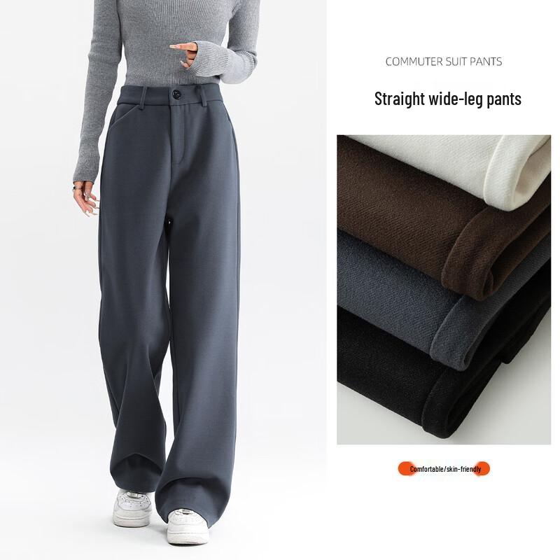 Women s High-Waist Wide-Leg Casual Suit Pants S