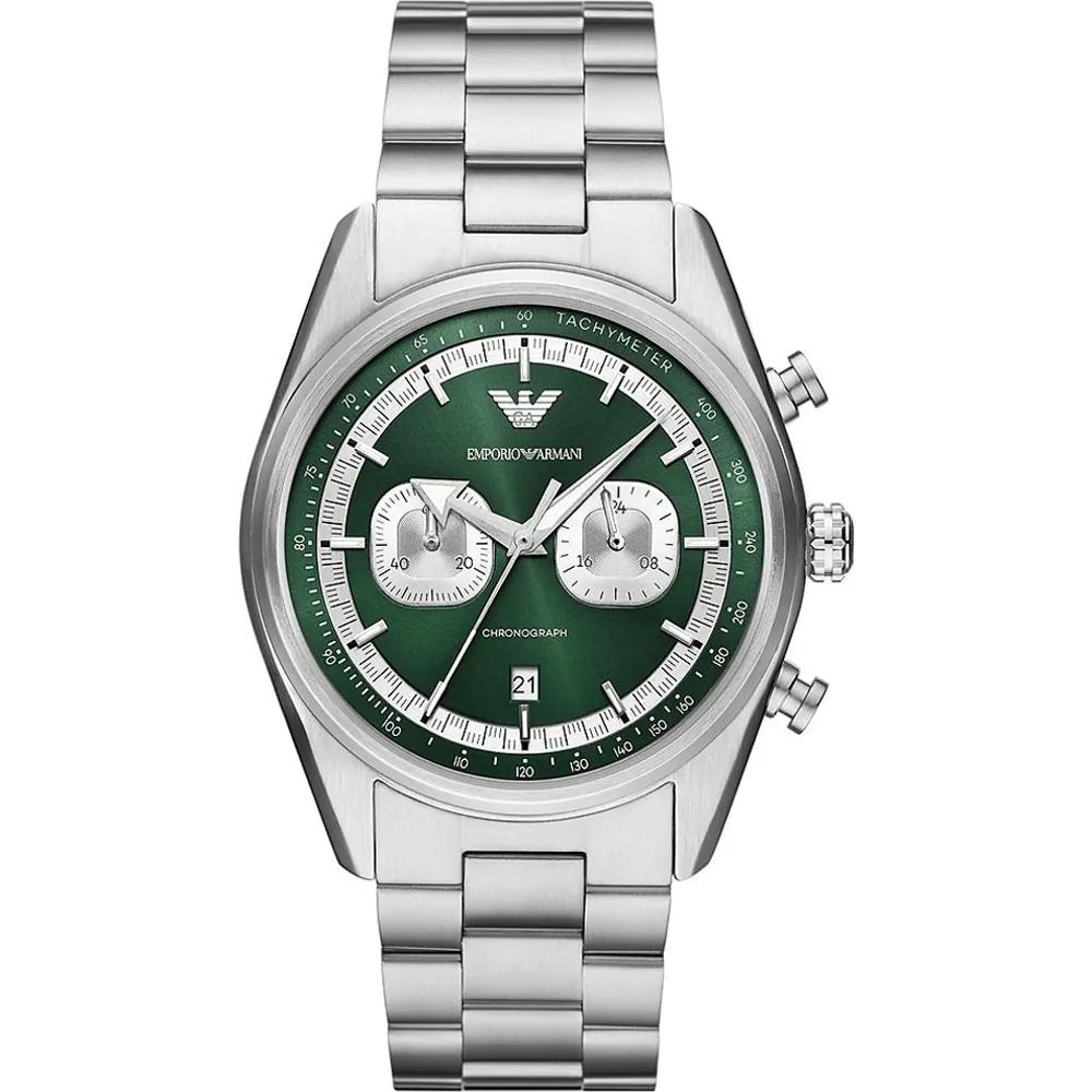 Emporio Armani Racer Green Silver Men s Quartz Chronograph AR11637 зелёный