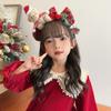 Santa Christmas Headband Elk Hair Hoop Plush Bow Hair Band Antlers Headband  Children