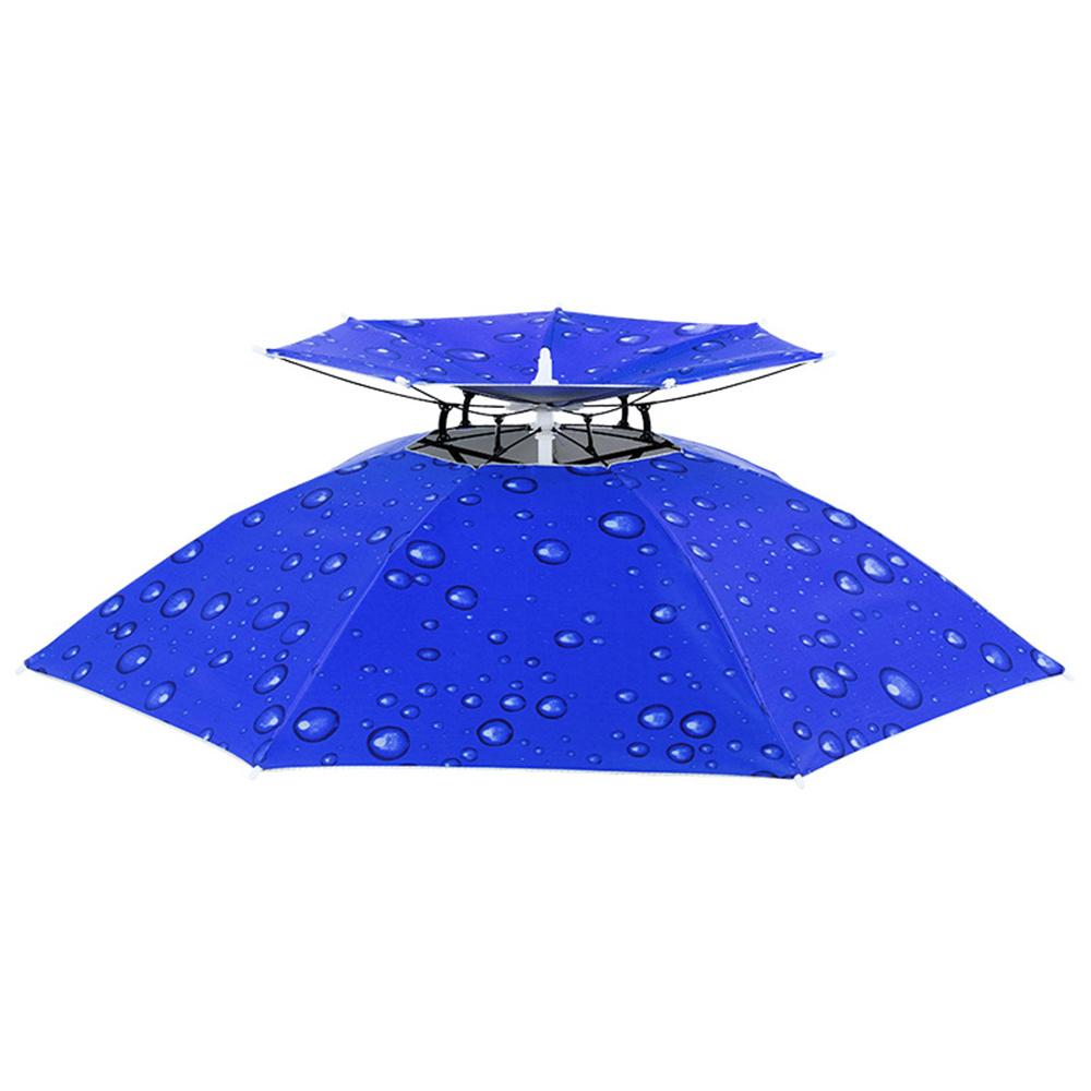 Fishing Hats Double Fishing Umbrella for Sunny and Rainy