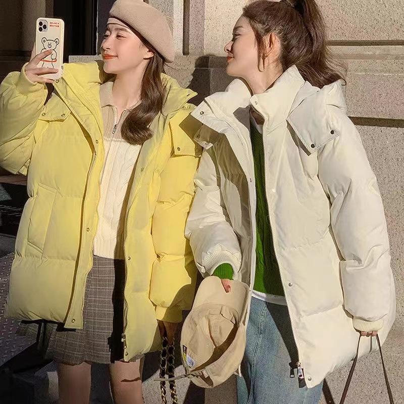 Down and padded jacket women's winter 2025 new Korean version loose mid-length thickened bread jacket padded jacket