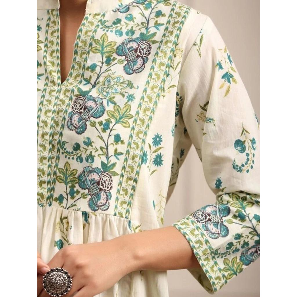 Indisches Bollywood Freizeitkleidung Oberteil Kurti Set Damen Designer Ethnisch Kurta Set Kleid