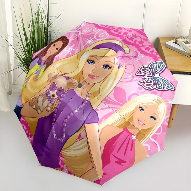 

1pc Barbie Friends Butterfly Pink Background Umbrella with Plastic Handle,Suitable for All Seasons Travel Outdoor Multi-functional UmbrellaDCS262