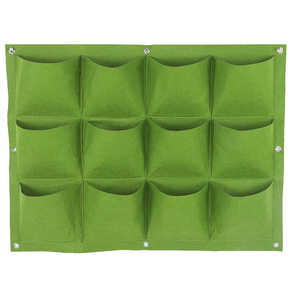 12 Pockets Hanging Wall Planter Bag Degradable Vertical Greening Planter  Outdoor Gardening