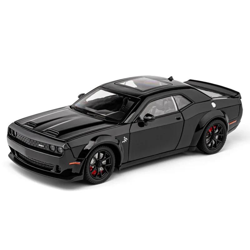 1/24 Dodge Challenger Hellcat Autíčka litá Metel Auta Hračka Tahni zpět Modely aut Hellcat se zvukem a světlem Hellc pro děti