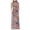 Women Fashion  Gradient Print Short Sleeve Spaghetti Maxi Dress