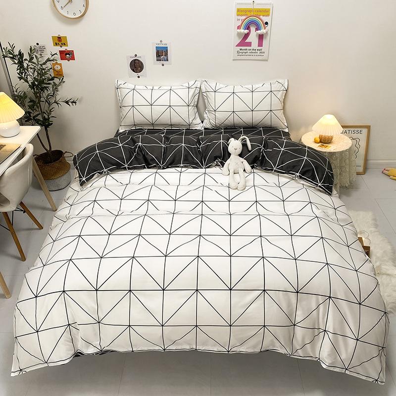 Simple aloe vera cotton four-piece set three-piece set quilt cover bed sheet human bedding