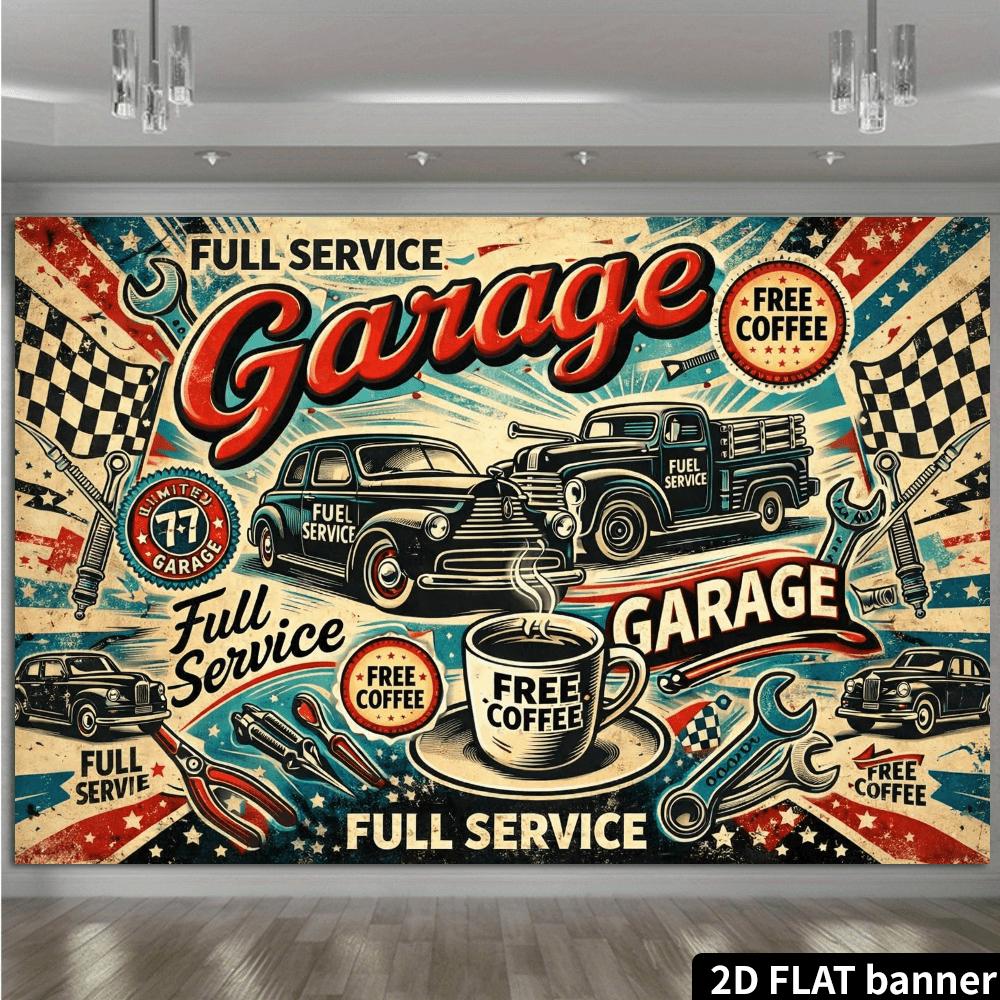 2D plane, 1 vintage racing service, vintage racing elements and maintenance elements, classic racing cars, maintenance tools