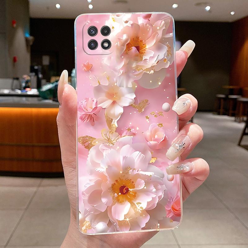 For Samsung A22 5G Case SM-A226B Clear Fashion Butterfly Flowers Soft Silicone Back Cover For Samsung Galaxy A22s 5G Phone Case