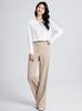 SPRING SEAON Long Sleeve Chiffon Blouse with Tucked Loose Plus Sizes Suitable for Size 3L Women's V-Neck Detail, Fit, Available, Suits, Office,