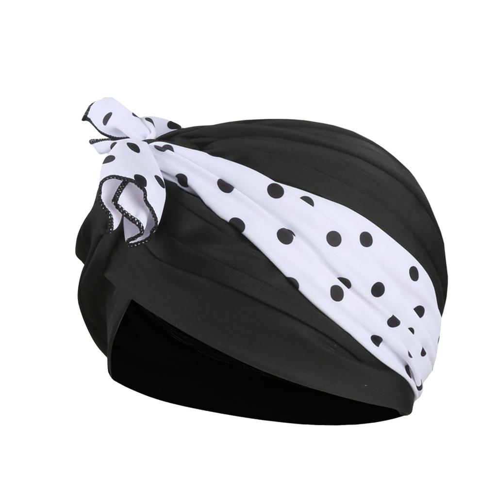 Women's Swim Cap, Large Size, with Ribbon, Korean Style, Stylish,