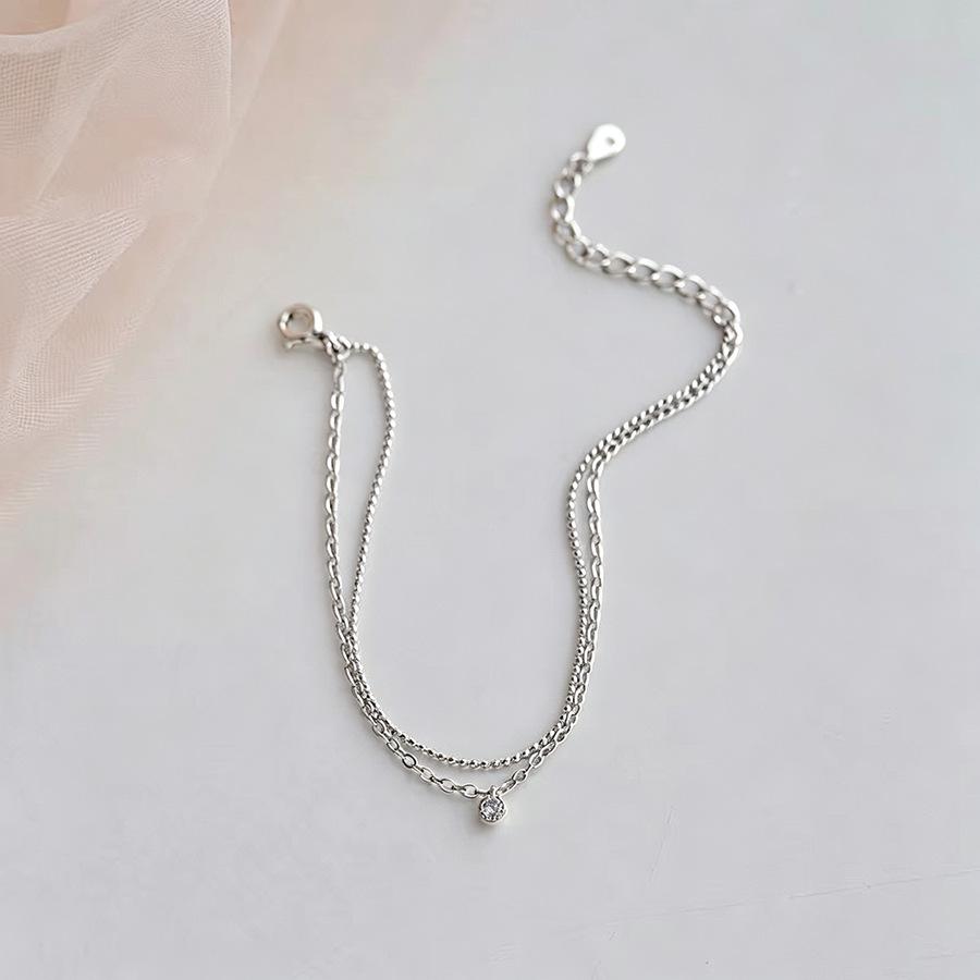 S925 Sterling Silver Double-Layer K Gold-Plated Bracelet for Girls - Exquisite Stackable Jewelry, 2026 New Style