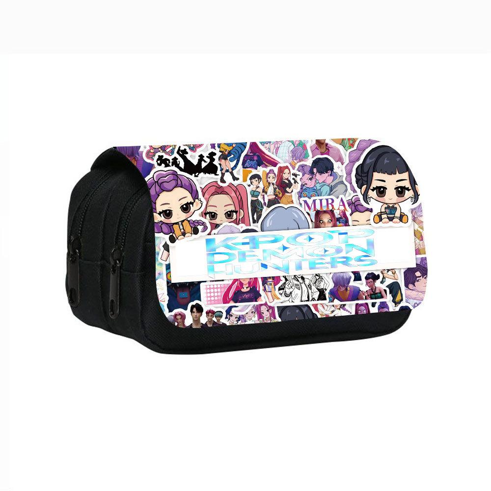 Demon Hunters Student Pencil Case for Girl Office School Pen Bag Cartoon Stationery Holder