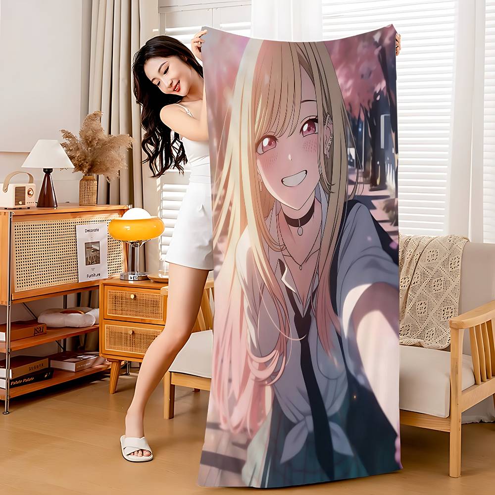 Anime My Dress Up Darling Microfiber Blanket Quick Drying Beach Towels Oversized Printing Super Absorbent Pool Towel Blanket