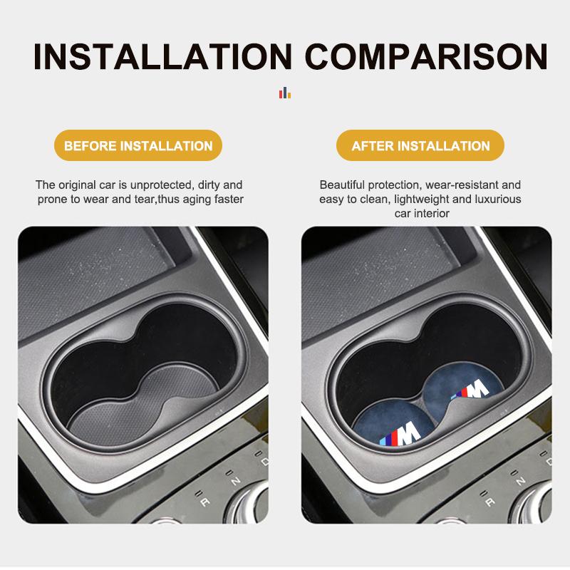 2Pcs Car Water Cup Pads suede Anti-Slip Mats Auto Interior Accessories For BMW E93 F10 F20 F30 F40 F15 F25 F26 F31 F49 F86 M3 M5