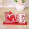 Classical Wood LOVE KISS Figurines Desk Ornaments for Valentine's Day Decoration Couple Gift Indoor Party Decoration