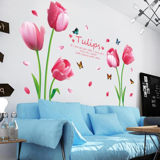 Flower Tulip Removable Wallpaper Wall Sticker DIY Decal Living Kids Room Decor