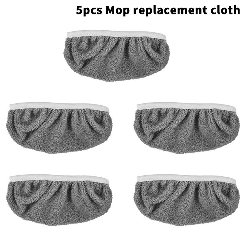 5/10pcs Green/gray Mop Cloth, Reusable, Washable Ultra-fine Fiber, With White Color, Suitable For Hardwood Tile Flooring