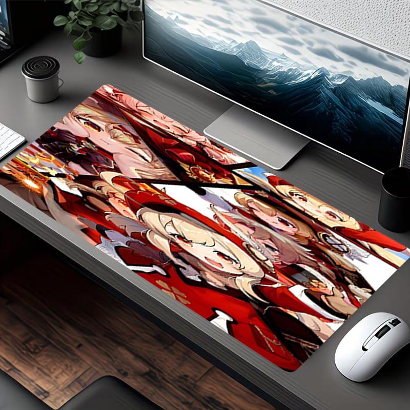 Alfombrilla de Ratón con Estampado de Genshin Impact, para Teclado, Portátil, PC, para Oficina, Uso en Casa, Decoración de Escritorio, Regalo de Cumpleaños Perfecto para Jugadores