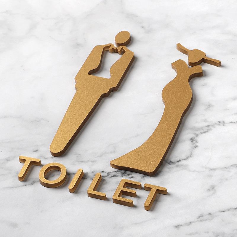 

32x20cm Acrylic Bathroom Door Sign Adhesive 3D Restroom Signage for Office Public Toilet D
