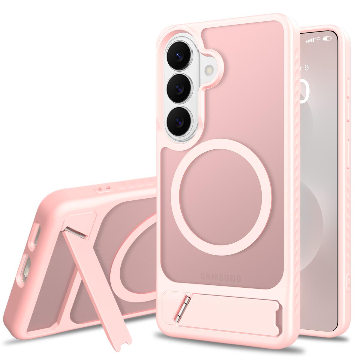 

Matte Magnetic Phone Case For Samsung Galaxy S26 Ultra S25 FE S24 S23 Plus Magsafe Wireless Charger Foldable Stand Cover Galaxy S26