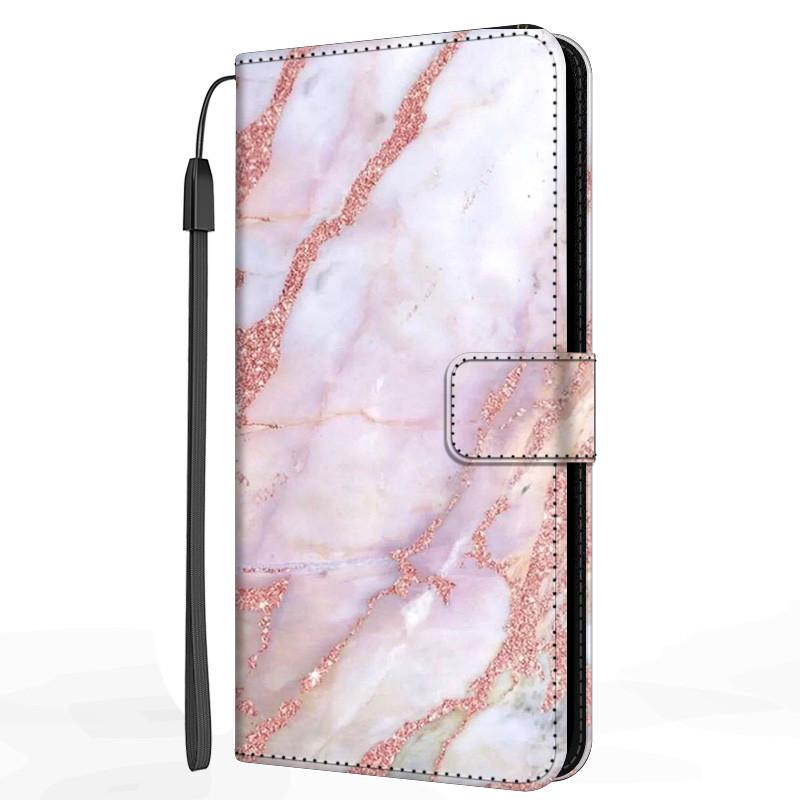 Marble Leather Case For Samsung Galaxy S20 S21 FE Ultra Plus M32 M52 M22 A12 A22 A22S 5G Flip Cover Stand Wallet Book Funda Case