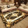Goldener Luxusteppich für Wohnzimmer Europa Große Fläche Sofa Waschbare Teppiche Dekoration Zuhause Rutschfeste Bodenmatte für Schlafzimmer Bettseite