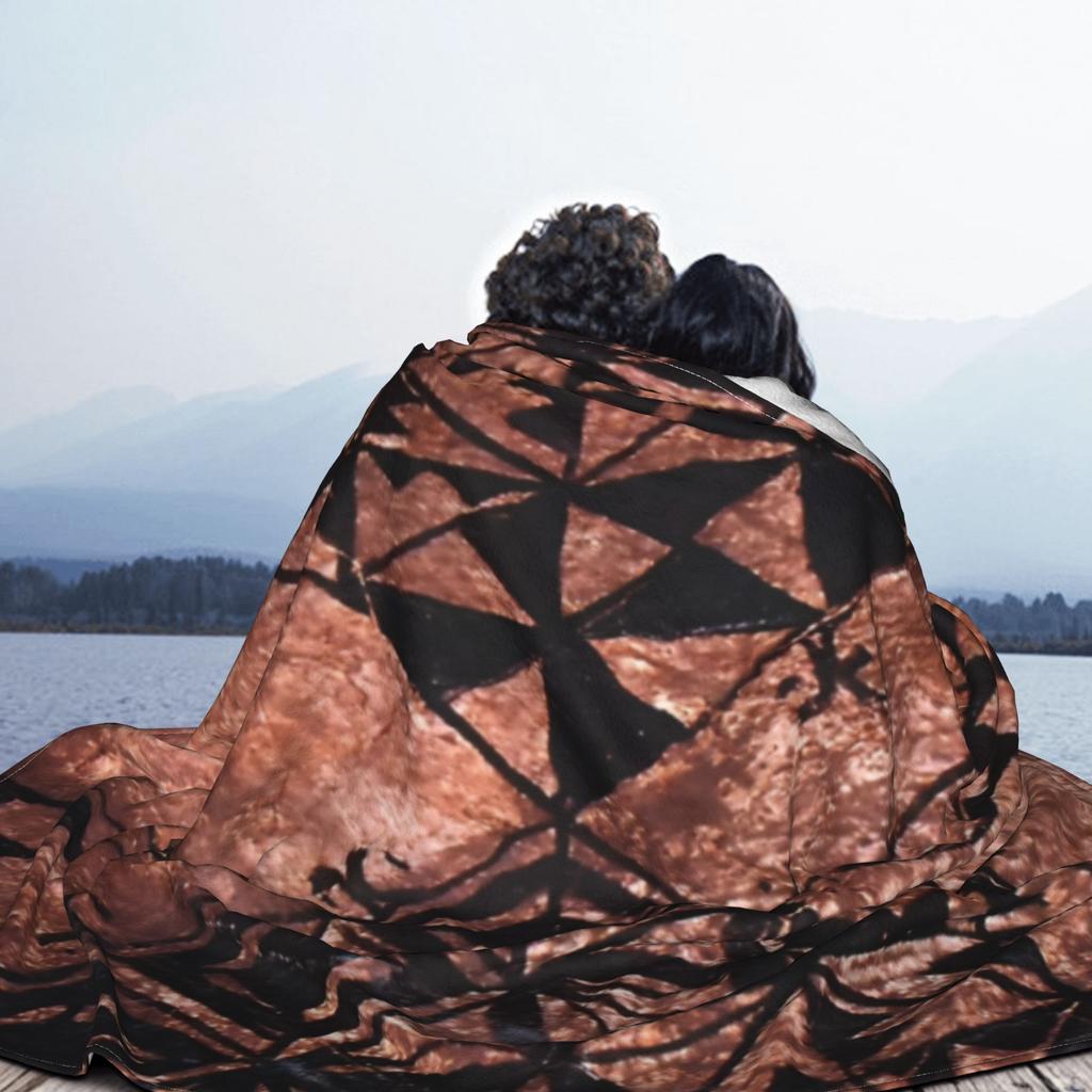 Polynesian Tongan Tapa Design Blanket Cover Flannel Tribal Ultra-Soft Throw Blanket for Bedroom Sofa Bed Rug