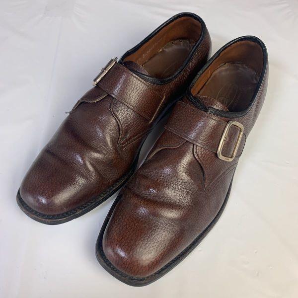 

70s-80s Vintage USA Made/KNAPP SHOES/Monk Strap Business Shoes with Buckle/11B/Brown/(USED)