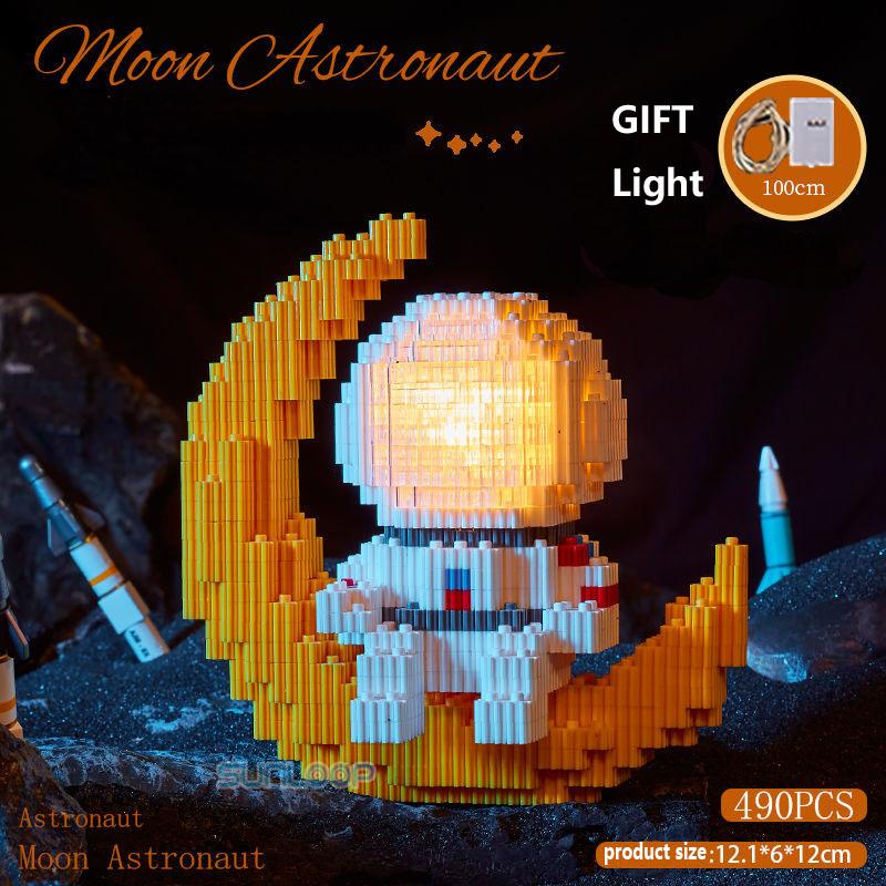 Astronaut Baustein Lit Space Mondsatellit Diamantbaustein Bauspielzeug Geeignet für Kinder