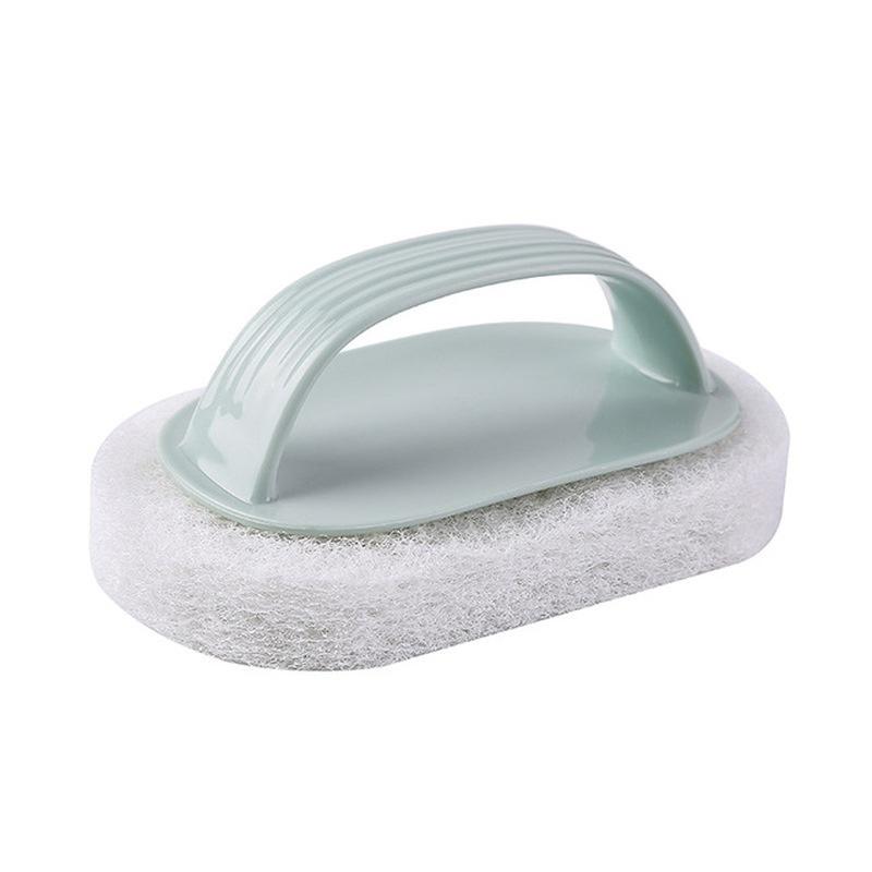 Household Plain Handle Cleaning Brush Strong Decontamination Sponge Wipe Bathroom Tile Scouring Brush Kitchen Magic Wipe