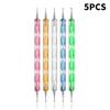 Nail Art Brushes Kit 5Pcs Professional, Double-Head Acrylic Drawing Pen Manicure Design Tool