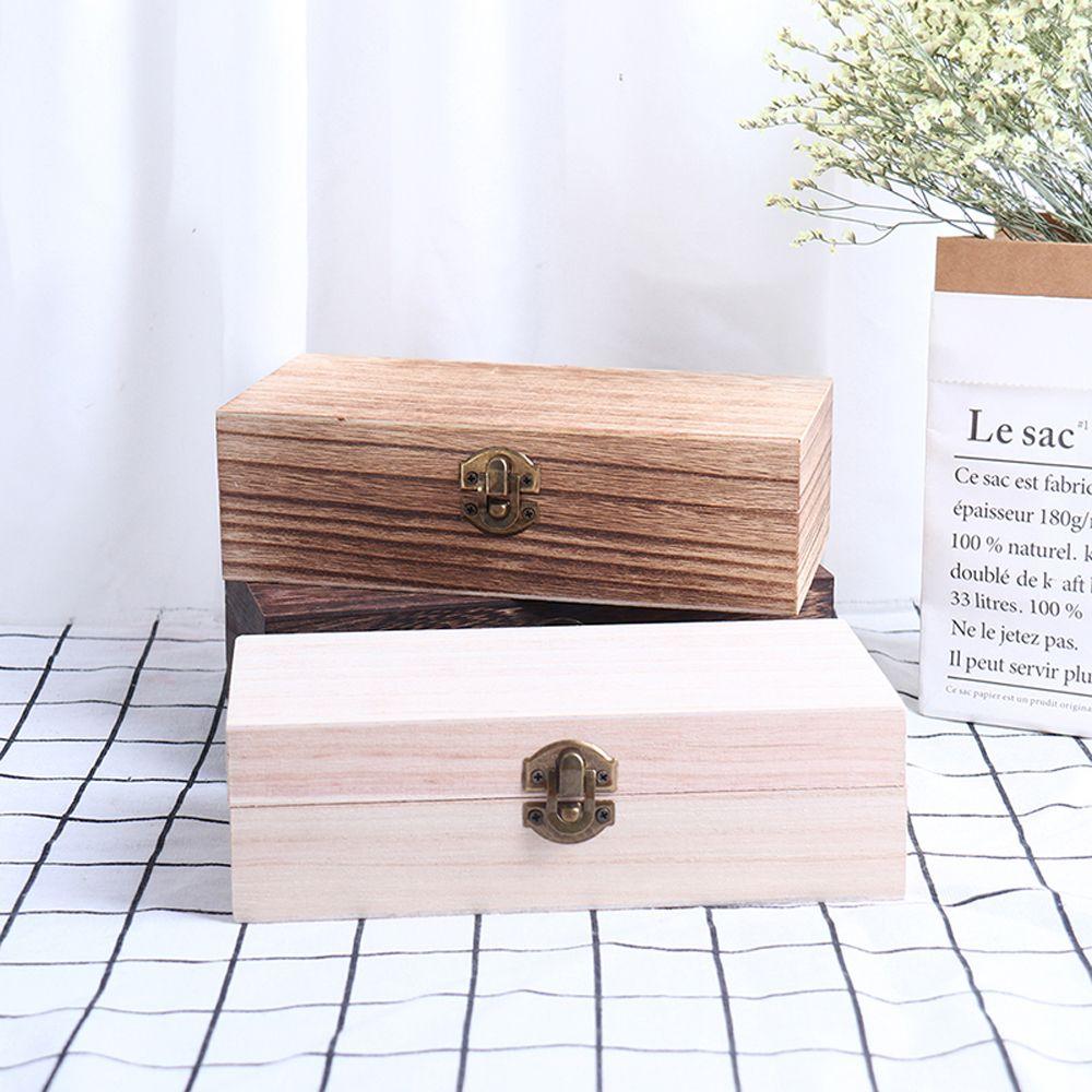 Tea Boxes Earring Containers Jewelry Box Wooden Storage Box Clamshell Box Decorative Trinket Case