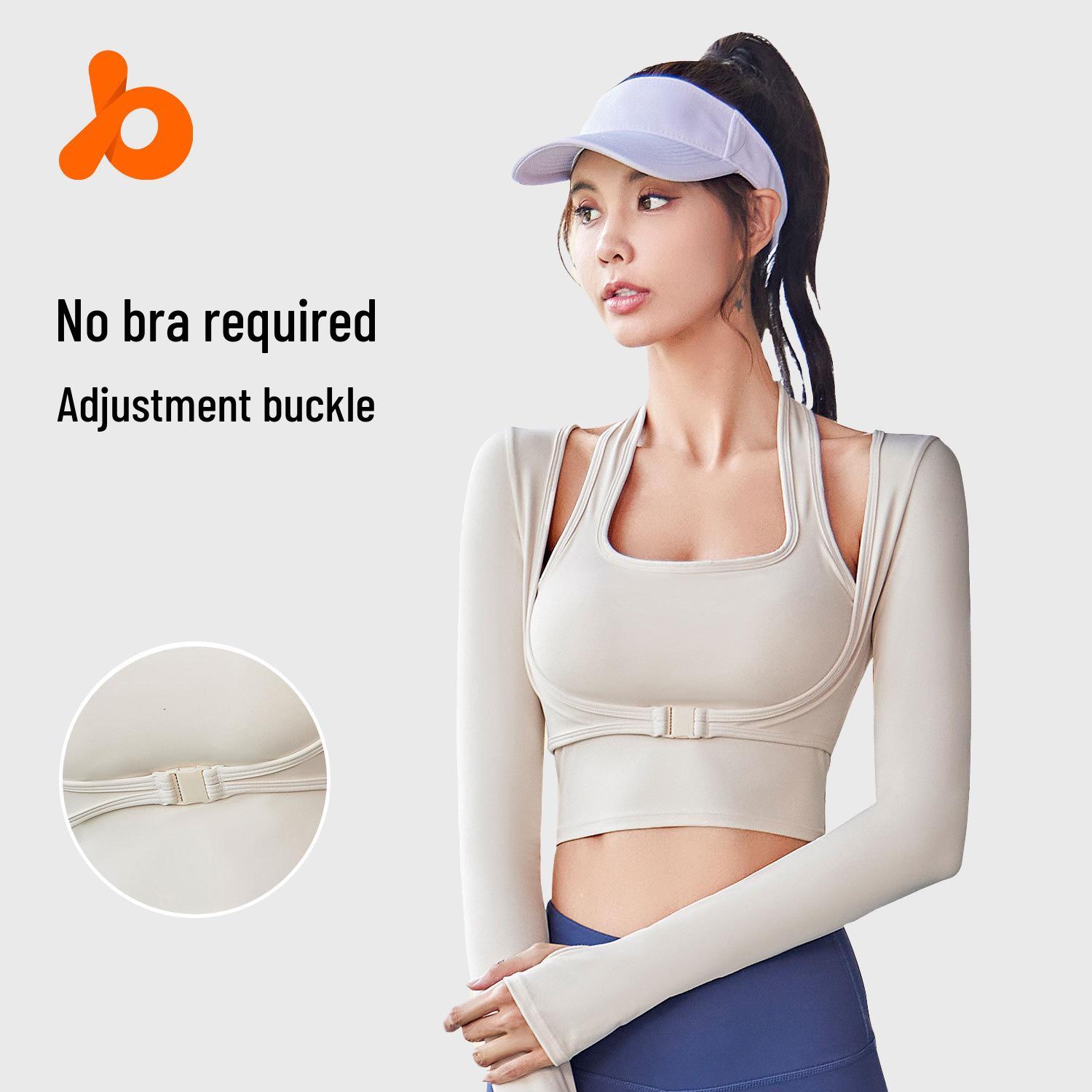 

Juyi Hall Yoga Suit: No-Wear Bra Sports Top Medium