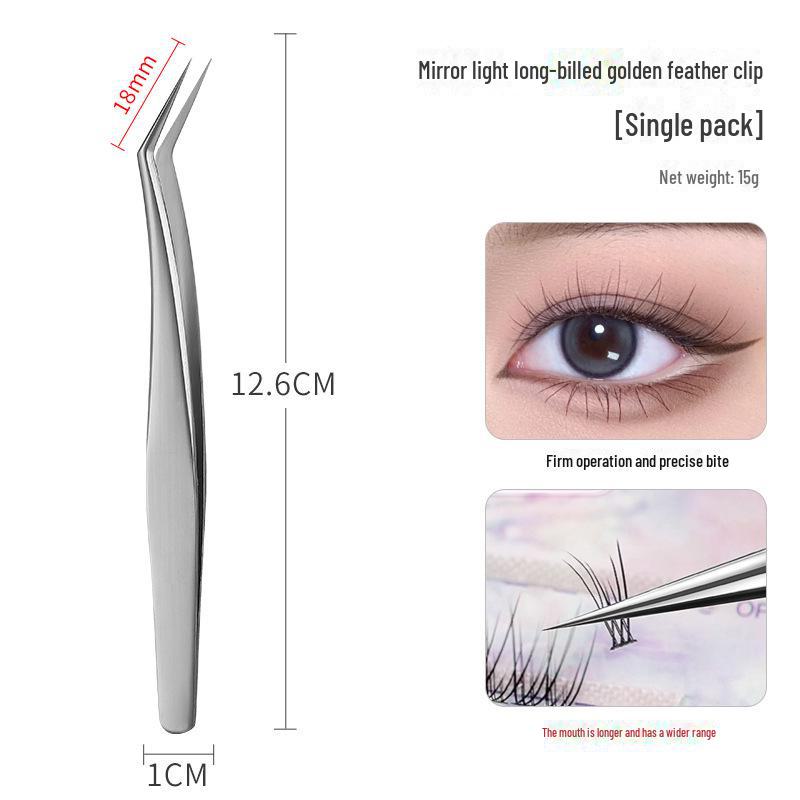 Goldfeder Falsche Wimpern Pinzetten Set - Grafting & Curling Beauty Tools