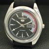 VINTAGE SEIKO 5 AUTOMATIC 7006A JAPAN MENS BLACK COLOR DIAL WATCH A701633-5