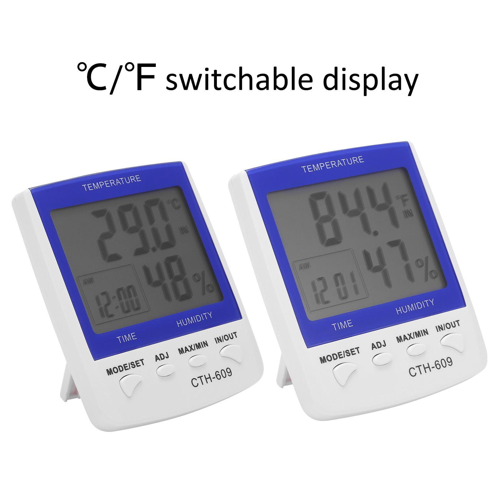 

CTH‑609 Digital Thermometer Hygrometer Wall Mounted Temperature Humidity Meter for Home Farm Greenhouse