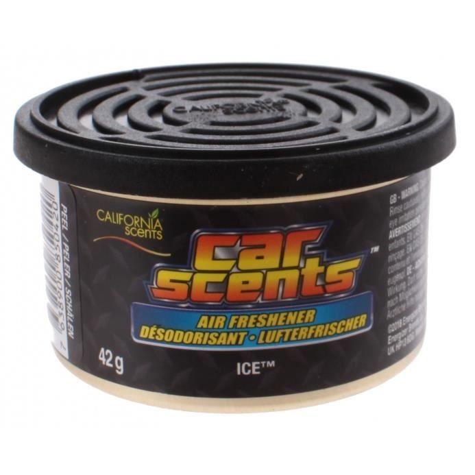 Désodorisant Auto - California Scents - Ice - 42g - Parfum Frais - Noir