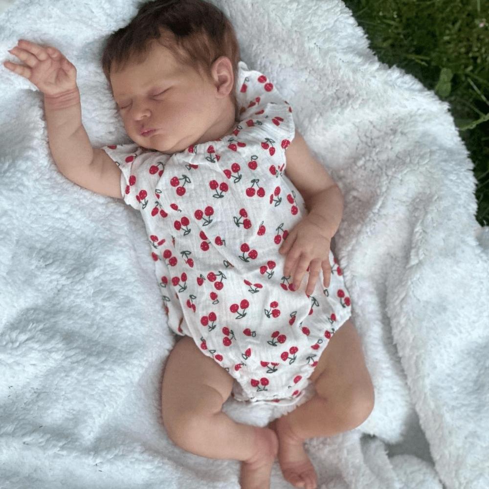BZDOLL Realistic 50cm 20inches  Baby Reborn Doll with Visible Veins and 3D-painting Skin Soft Vinyl Limbs Sleeping Girl Bebe Toy