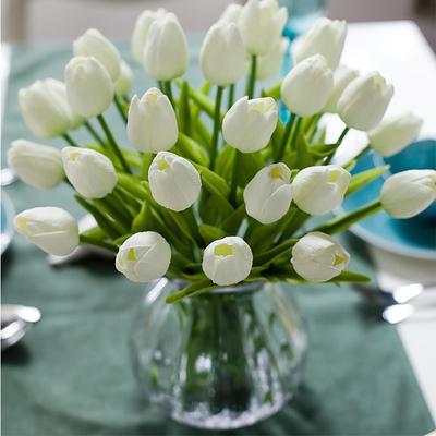 33cm Pu Tulip Immortal Flower Touch Artificial Flower Mini Tulip Flower Arrangement Christmas Home Garden Wedding Decoration
